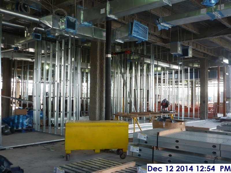 Interior metal framing at the 2nd floor Facing South